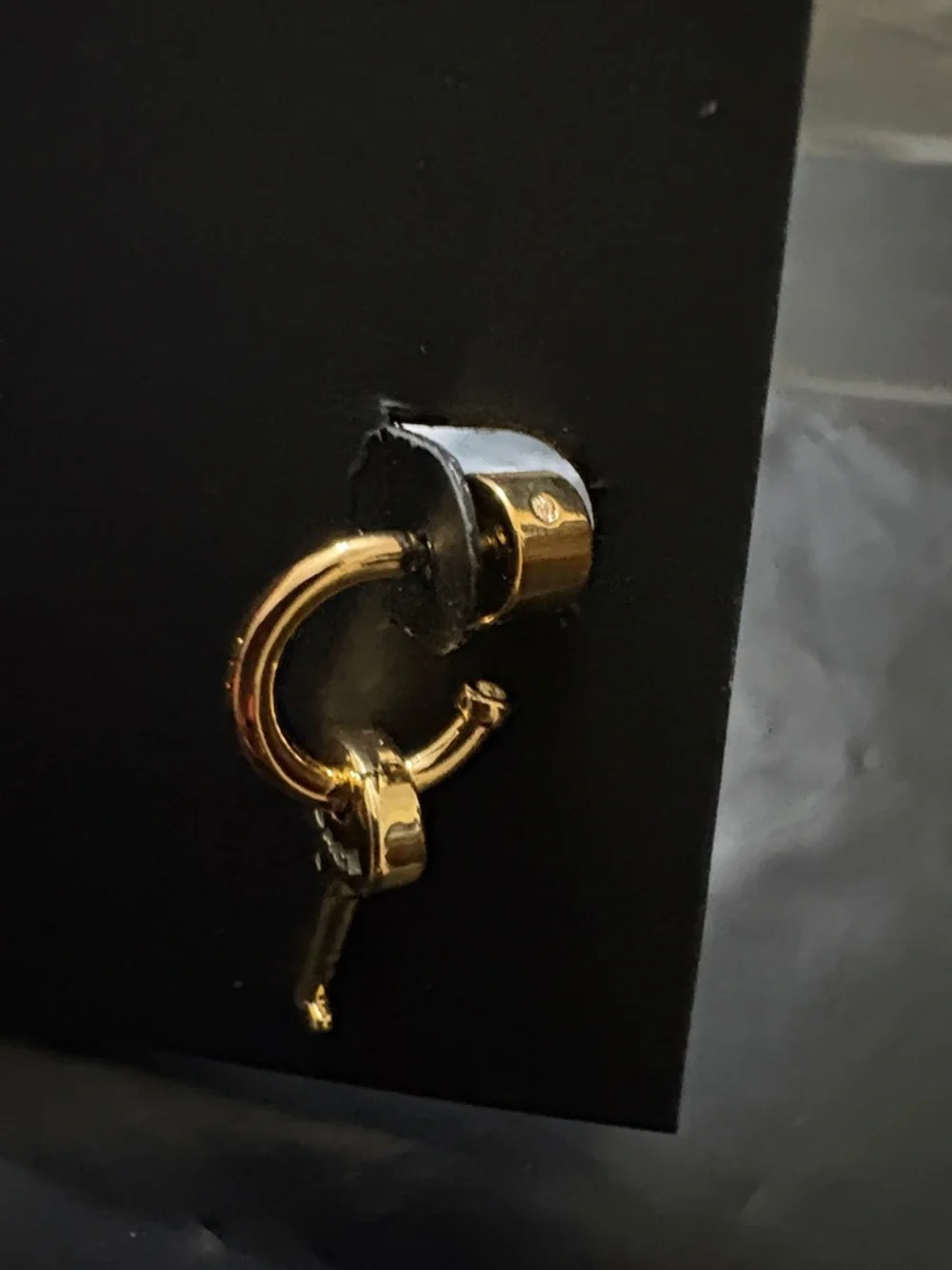 Coach Gold Padlock and Key Enamel Dangle Earrings - Multicolor Accents - Picture 3 of 3